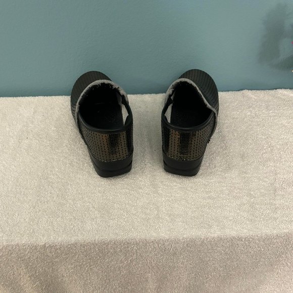 Dansko Bronze Sequin Slip On Clogs Shoes Professional Womens EU 38 US 7.5 - Picture 4 of 7